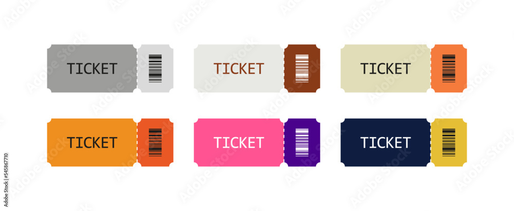 Ticket vector design template. Movie pass festival paper symbol. Ticket vector design template. Movie pass festival paper symbol.