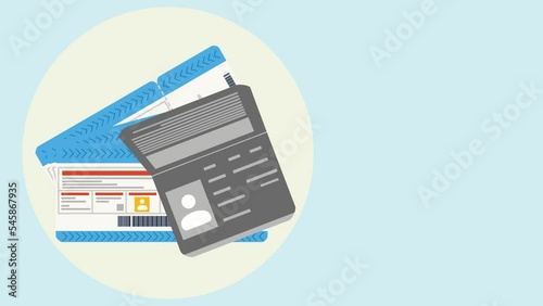 Many flight tickets with the passport