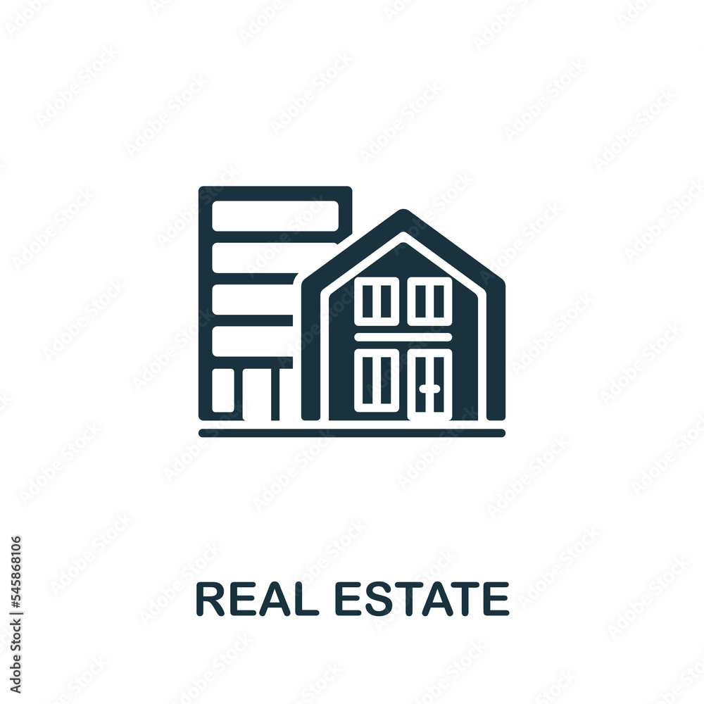 Real Estate icon. Monochrome simple Investments icon for templates, web design and infographics