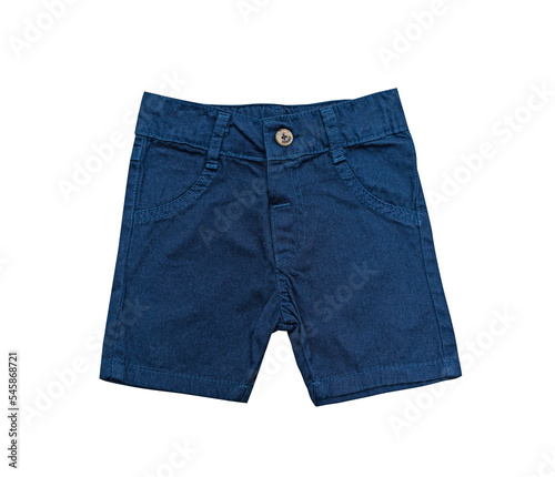 Children's wear - blue shorts isolated on white