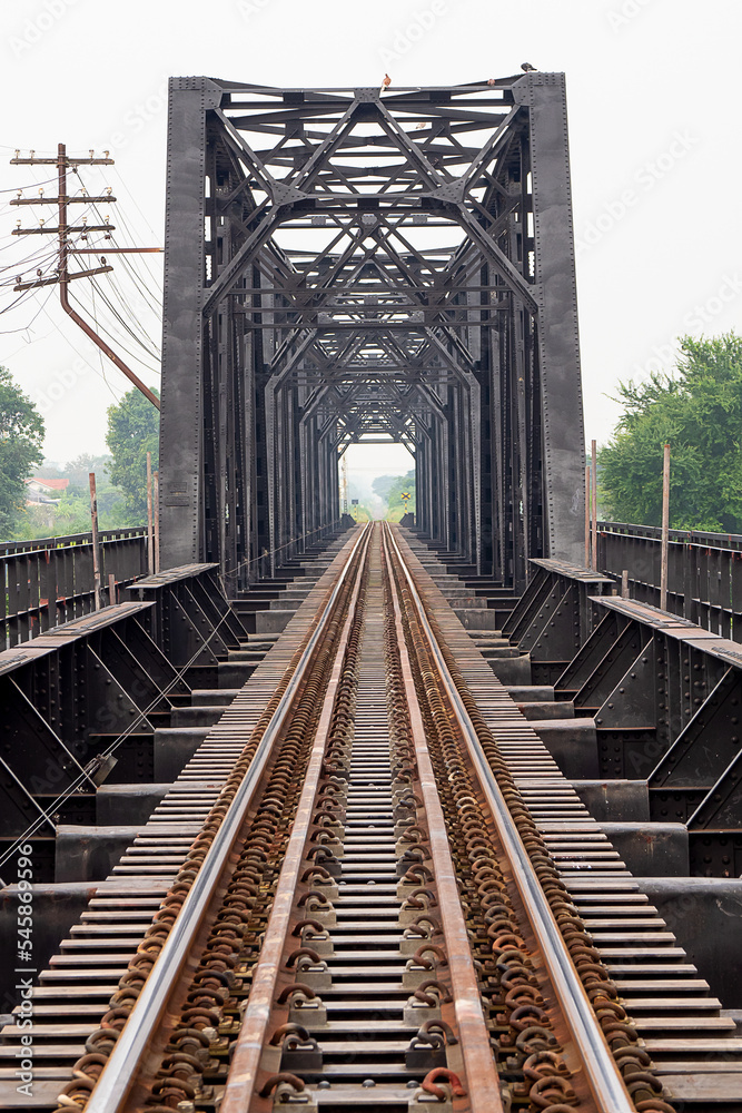 Black Bridge railway of the train Lampung thailand