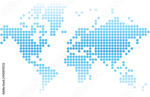 circle world map on transparent background.