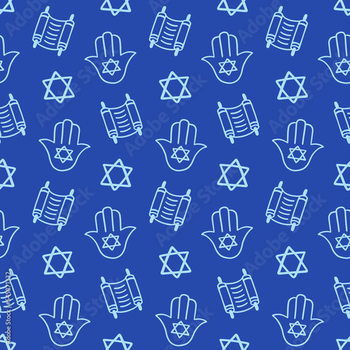 Happy hanukkah seamless pattern