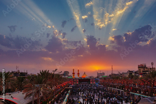 The shrine of Imam Hussein, Commander of the Faithful, Ali Ibn Abi Talib, peace be upon them, in Karbala, Iraq photo