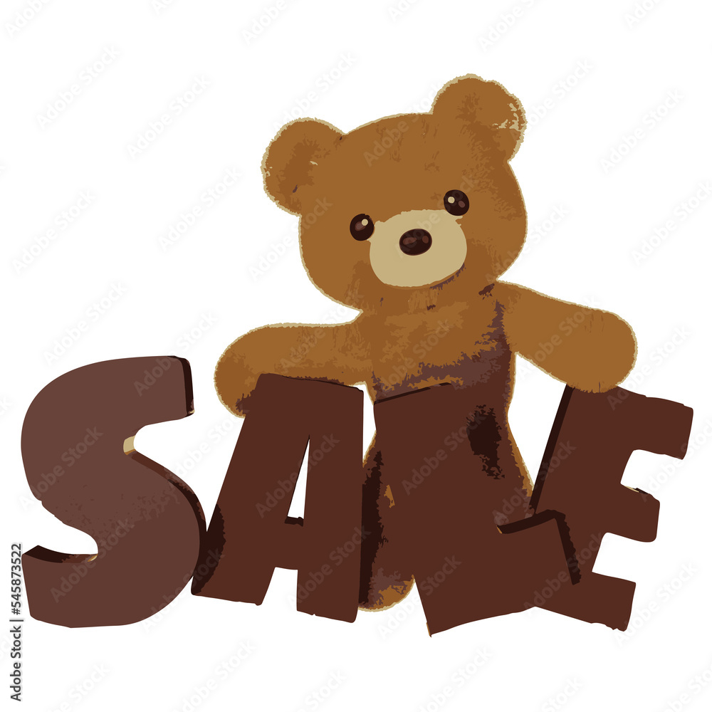 Fototapeta premium Teddy bear doll element set with alphabet.Vector illustration