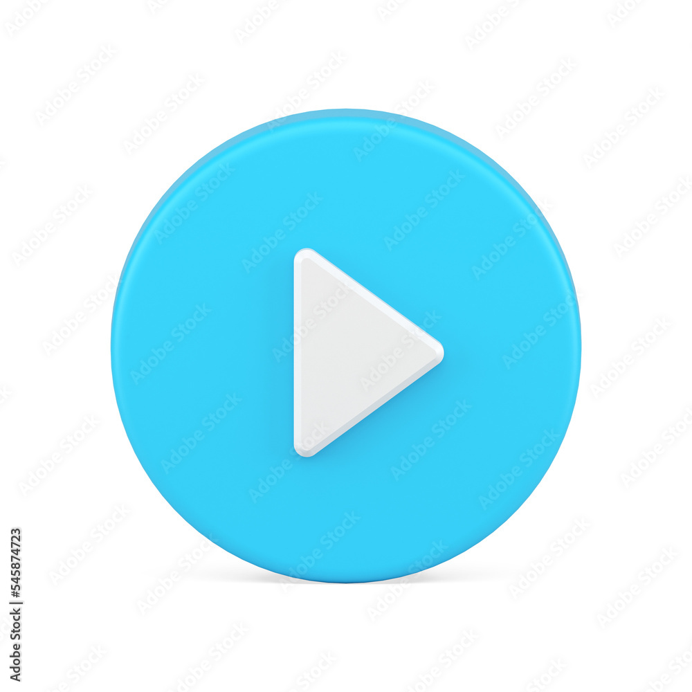 Glossy round play button multimedia control menu interface realistic 3d icon Glossy round play button multimedia control menu interface realistic 3d icon