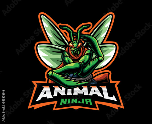 Mantis ninja mascot logo design