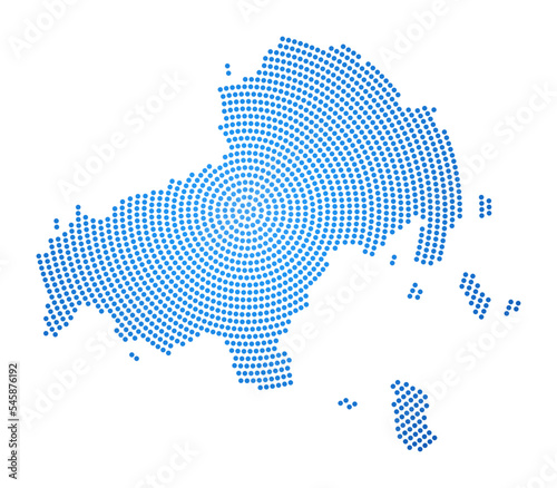 Skiathos dotted map. Digital style shape of Skiathos. Tech icon of the island with graduated dots. Attractive vector illustration.