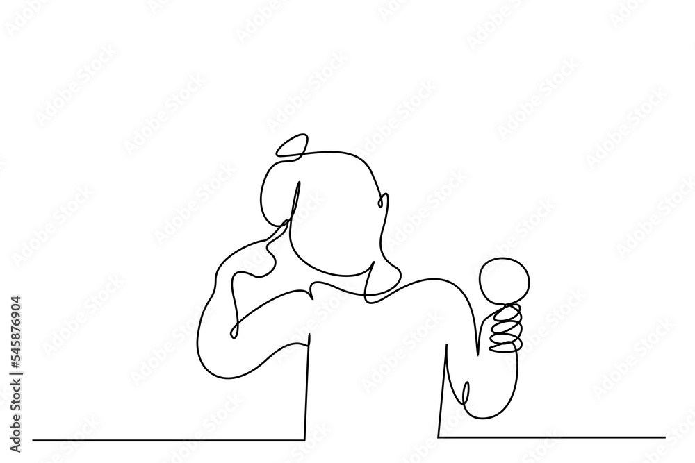 smart little girl holding magnifying glass with other hand showing her mind smart little girl holding magnifying glass with other hand showing her mind