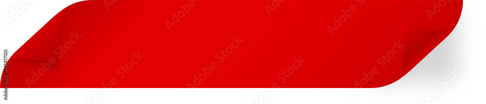 Realistic red ribbon illustration. Ribbon with wrinkles corners. Realistic red ribbon illustration. Ribbon with wrinkles corners.