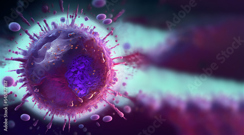 RSV virus, Respiratory syncytial virus, human orthopneumovirus, is a common, contagious airborne virus that causes infections of the respiratory tract 3d rendering photo