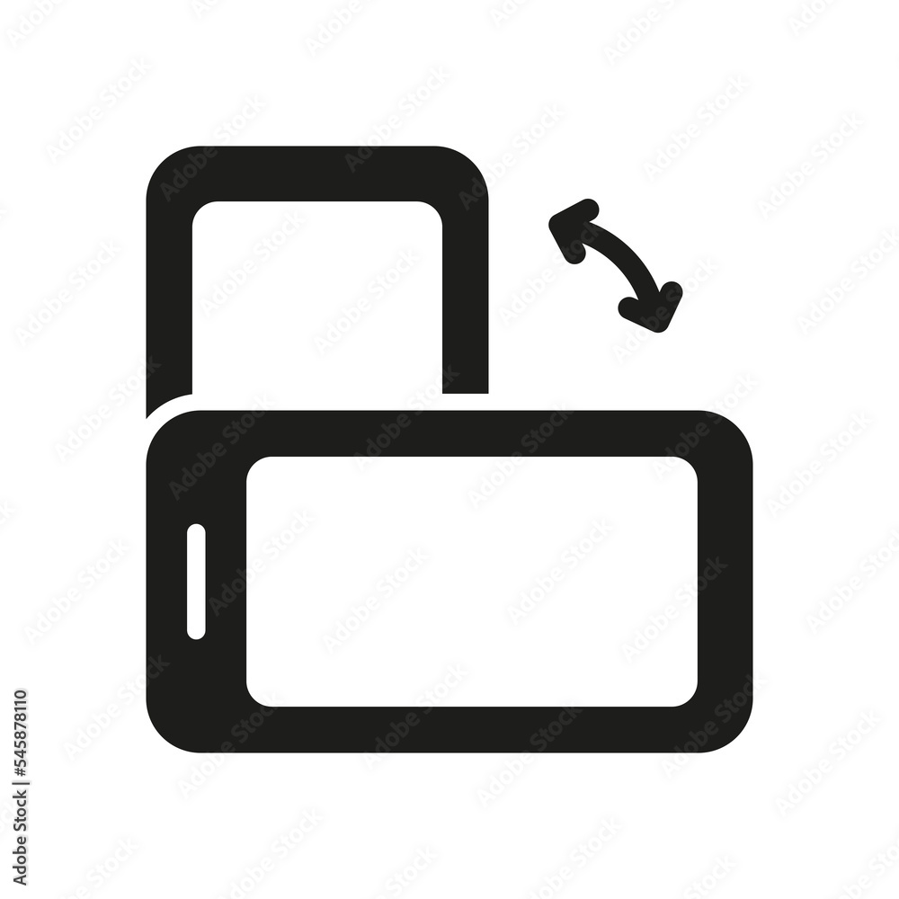 Tilt Mobile Phone Glyph Pictogram. Cellphone Monitor Rotation Symbol. Smartphone Screen Rotate Silhouette Icon. Vertical and Horizontal Screen. Isolated Vector Illustration Tilt Mobile Phone Glyph Pictogram. Cellphone Monitor Rotation Symbol. Smartphone Screen Rotate Silhouette Icon. Vertical and Horizontal Screen. Isolated Vector Illustration