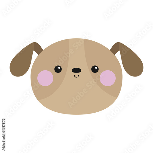 Dog puppy pooch icon. Cute cartoon kawaii funny baby character. Funny face round icon. Pink cheek. Help homeless animal concept. Adopt me. Pet adoption. Flat design. White background.