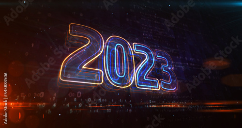 2023 year abstract concept 3d illustration