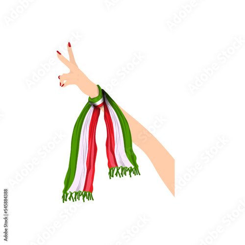 Hand symbol for women activist life freedom in Iran photo