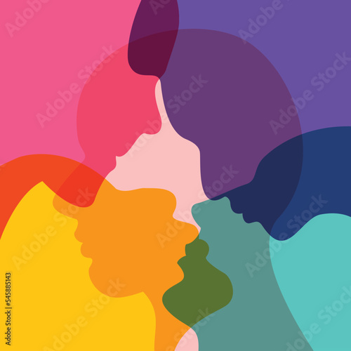 People, human concept. Abstract color background. Vector ilustration.