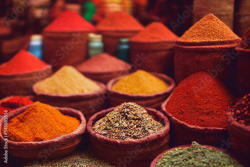 Variety of colorful Arabic spices