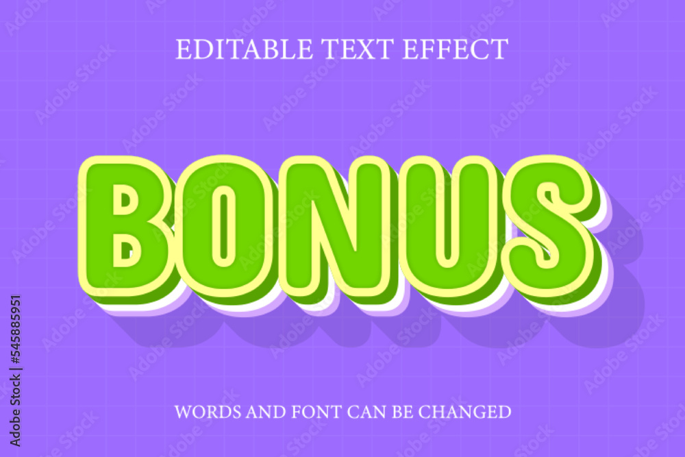 Bonus green 3d style text effect Bonus green 3d style text effect