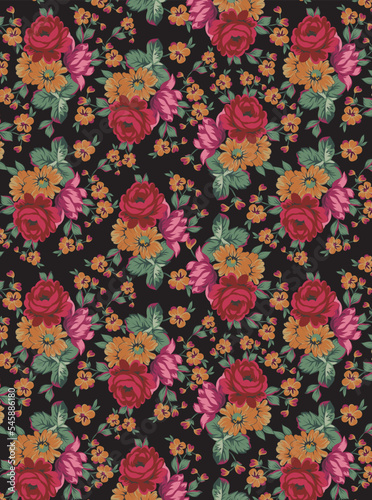 beautiful hand drawn floral background pattern 