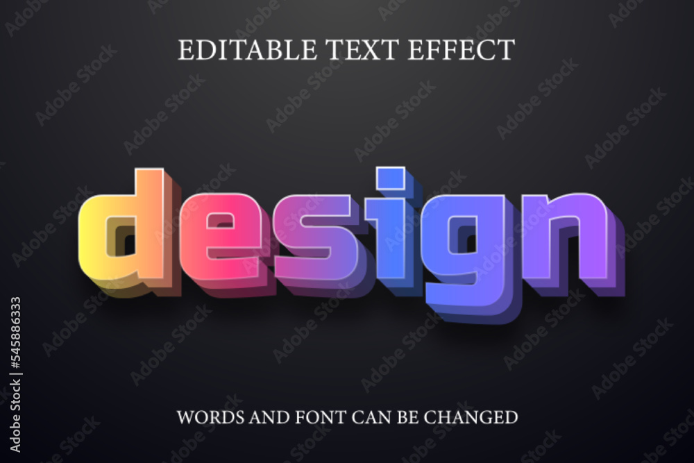 Design 3d colorful style text effect