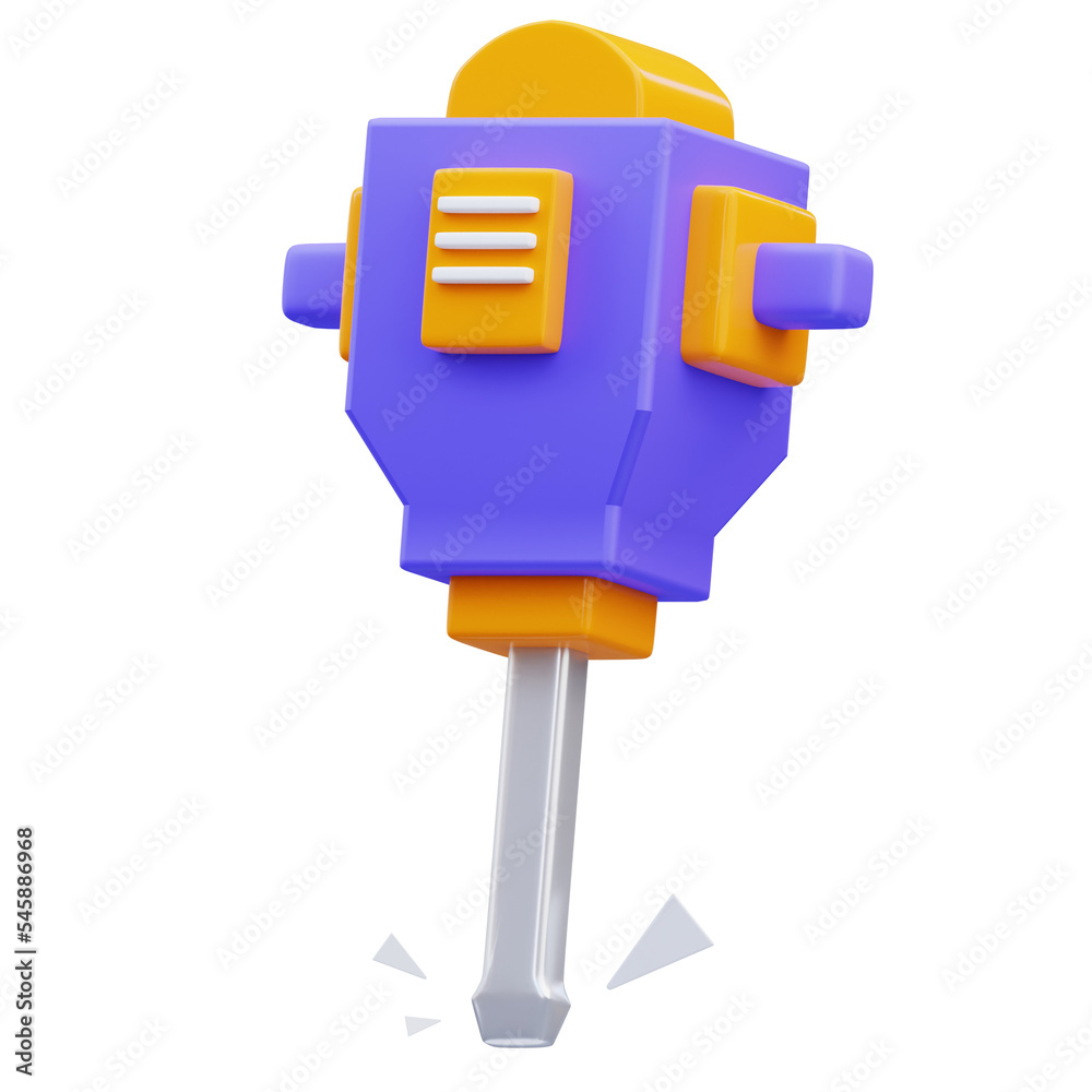 3d render illustration of road demolition drill tool icon 3d render illustration of road demolition drill tool icon