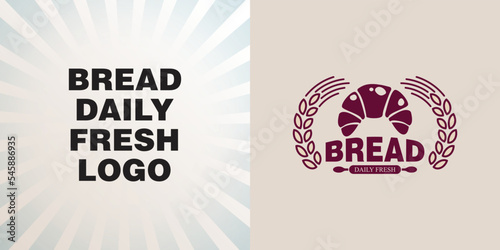 Vintage Retro Bakery, Cake Shop Label Vector Logo Stamp. Bread logo design