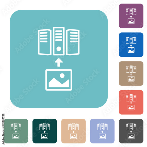 Upload image to server outline rounded square flat icons
