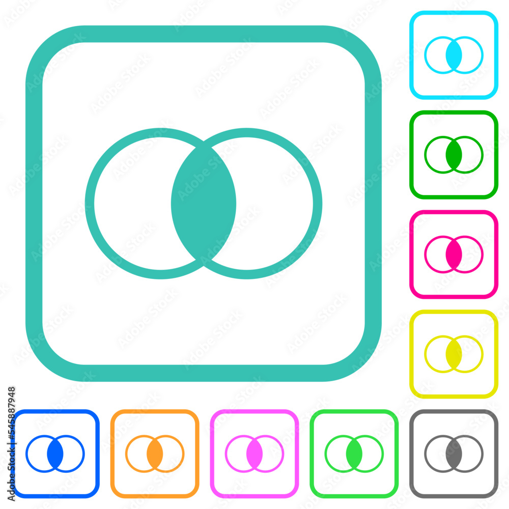 Overlapping elements vivid colored flat icons