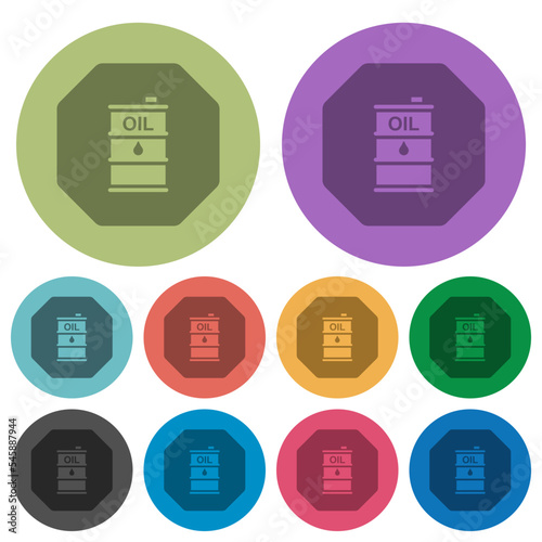 Octagon shaped crude oil sanction sign solid color darker flat icons