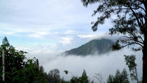 Beautiful view when climbing the Ijen volcano. Java Island, Indonesia photo
