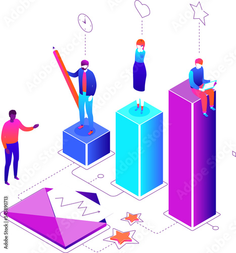 Business competition - modern colorful isometric illustration