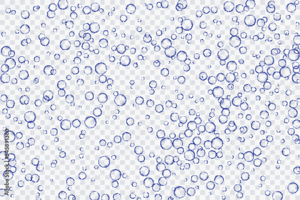 Blue air bubbles, oxygen, champagne crystal clear, isolated on a transparent background of modern design. Vector illustration of EPS 10. Blue air bubbles, oxygen, champagne crystal clear, isolated on a transparent background of modern design. Vector illustration of EPS 10.