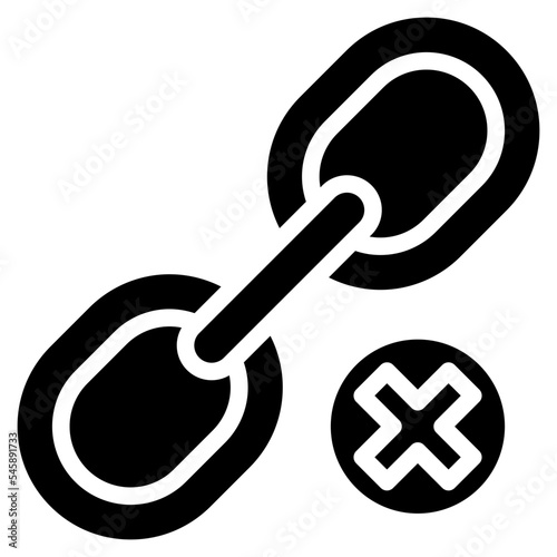 Delete link glyph icon