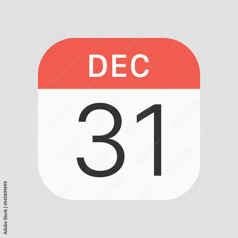 31 December icon isolated on background. Calendar symbol modern, simple, vector, icon for website design, mobile app, ui. Vector Illustration 31 December icon isolated on background. Calendar symbol modern, simple, vector, icon for website design, mobile app, ui. Vector Illustration