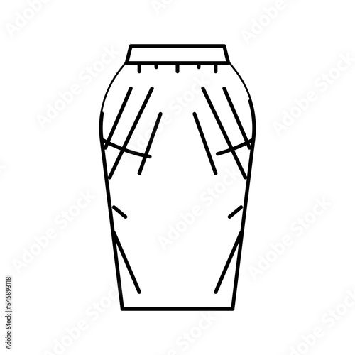 cowl skirt line icon vector illustration