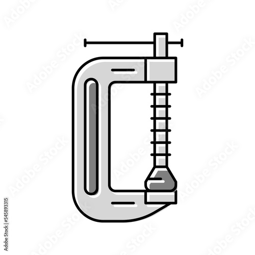 c clamp color icon vector illustration