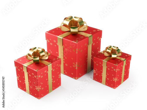 Christmas Gift Boxes Isolated on White
