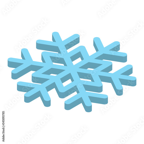 Blue snowlake. Christmas and wintertime theme. 3D vector icon