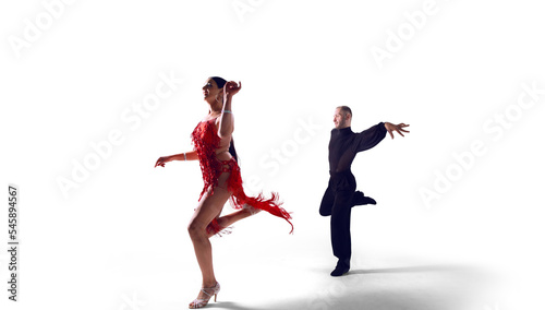 Dance couple performing dance on isolated on white © VIAR PRO studio