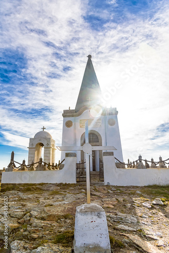 North Macedonia - August 16, 2022: The Serbian-built Saint Peter Orthodox chapel on the top Kajmakcalan.Kajmakcalan is during the WW1 First World War one of the key positions on the Thessaloniki front photo