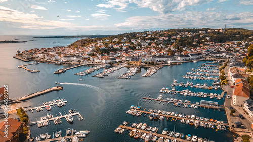 aerial view of Risør, Norway photo