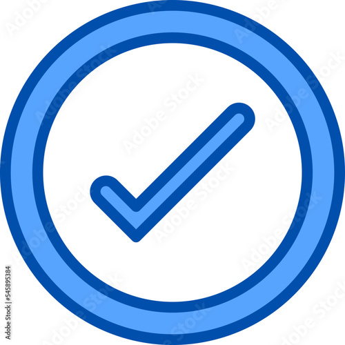 Ok blue outline icon