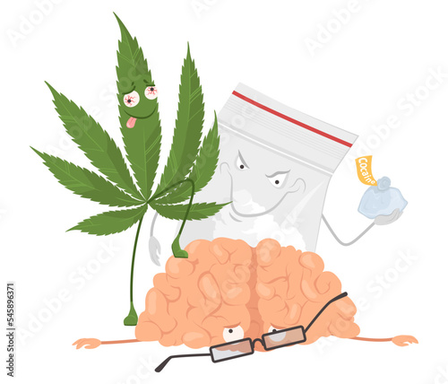 Cannabis drug effect on human brain vector
