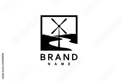 River Creek and Wind Mill Farm Field logo design inspiration