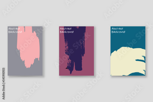 Abstract background set, grunge texture. Minimalistic art, brush strokes style. Design for card, brochure, banner idea, book cover, booklet print, flyer sheet a4. Collage page, web header template.