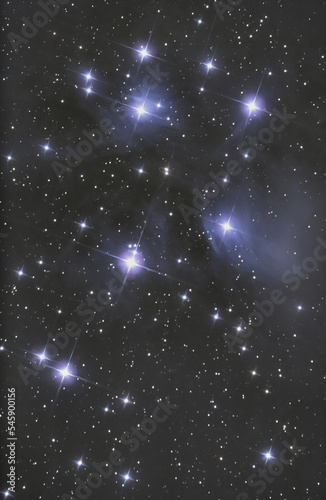 Les Pléiades amas d'étoiles objet M45