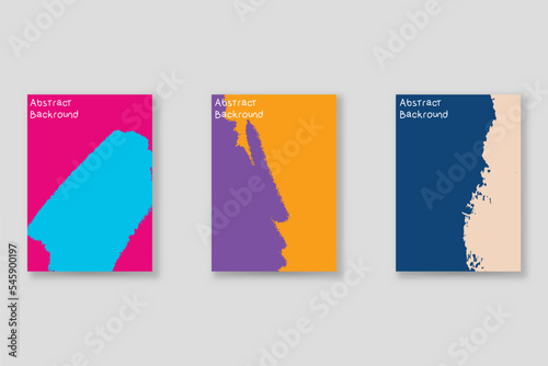 Abstract background set, grunge texture. Minimalistic art, brush strokes style. Design for card, brochure, banner idea, book cover, booklet print, flyer sheet a4. Collage page, web header template.