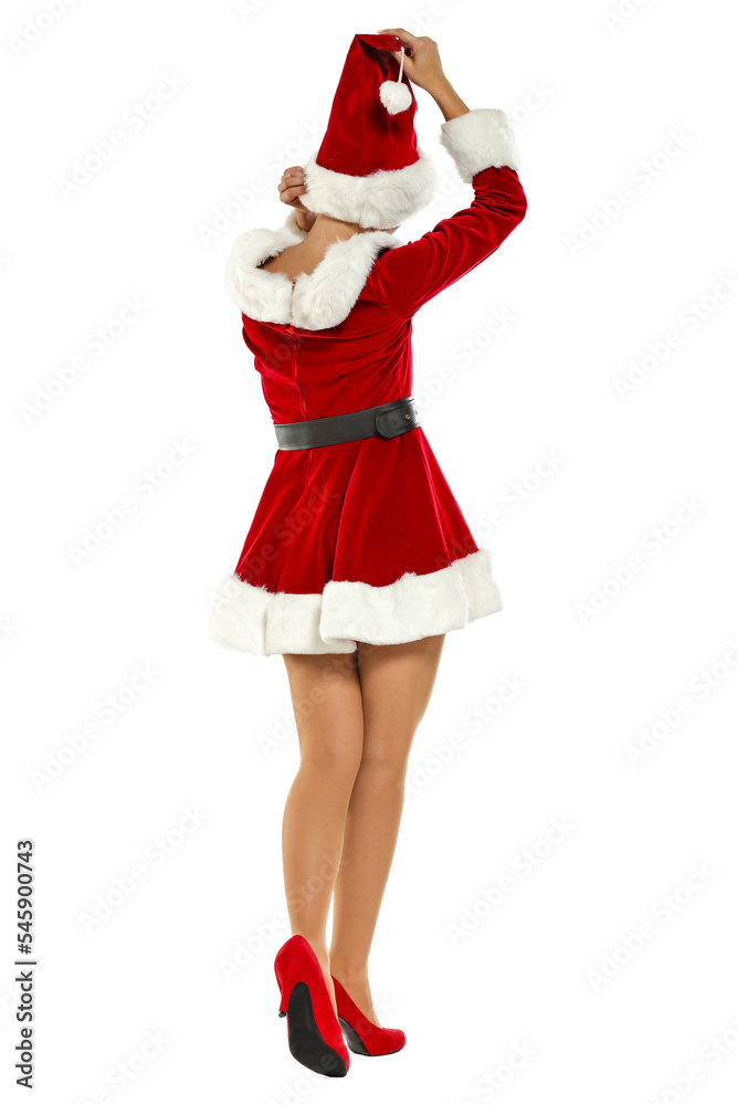 Santa claus woman on white background Santa claus woman on white background