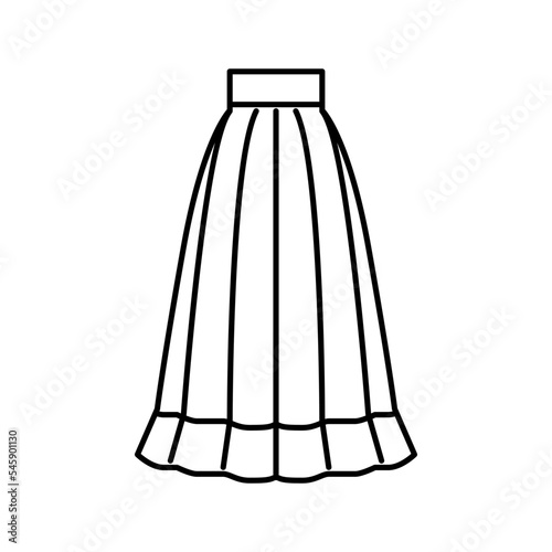 high waisted skirt line icon vector illustration