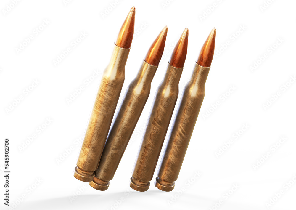 Bullets in a row, 3D rendering Bullets in a row, 3D rendering